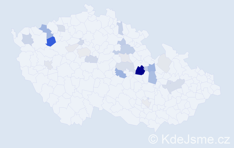 Příjmení: 'Rubková', počet výskytů 64 v celé ČR