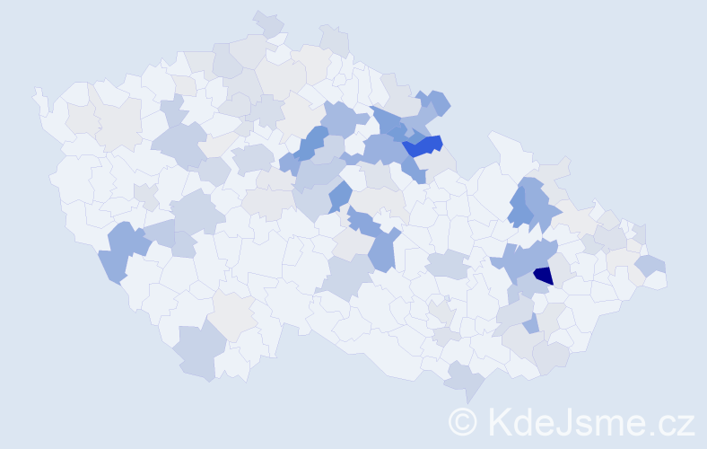 Příjmení: 'Čuda', počet výskytů 303 v celé ČR