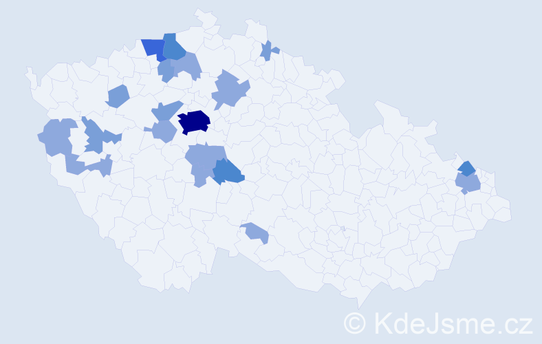 Příjmení: 'Zimermanová', počet výskytů 40 v celé ČR