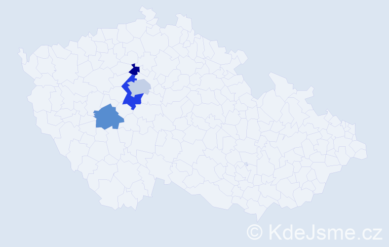 Příjmení: 'Postolache', počet výskytů 6 v celé ČR