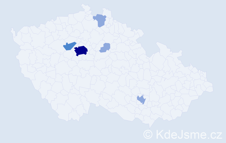 Příjmení: 'Cacara', počet výskytů 10 v celé ČR