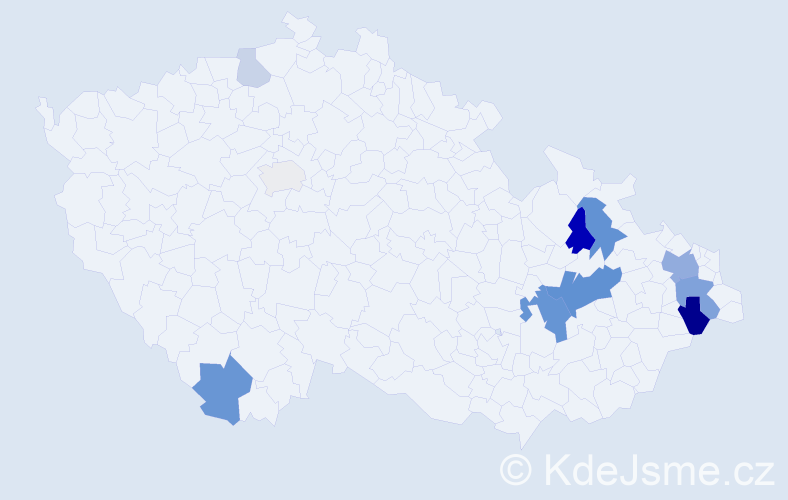 Příjmení: 'Halabica', počet výskytů 29 v celé ČR