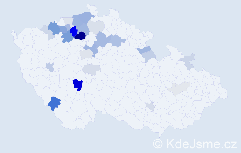 Příjmení: 'Šifaldová', počet výskytů 88 v celé ČR