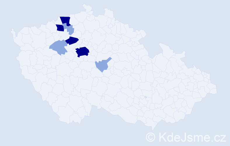 Příjmení: 'Krunt', počet výskytů 24 v celé ČR