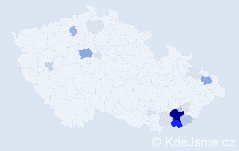 Příjmení: 'Kunovjánek', počet výskytů 72 v celé ČR