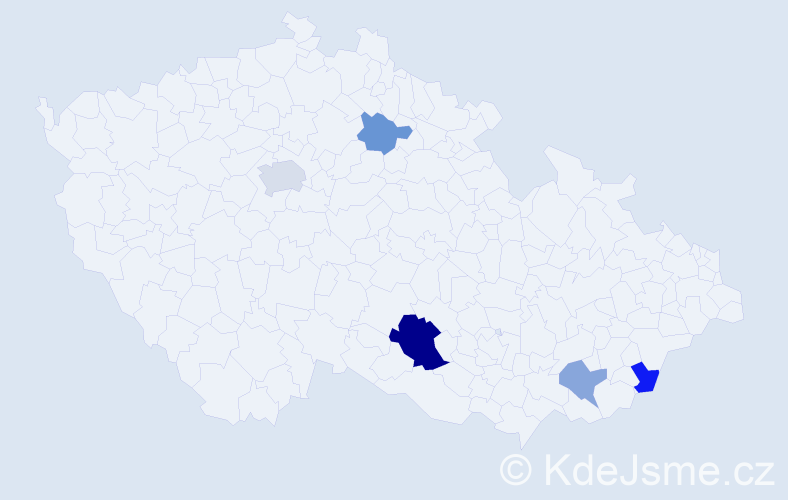 Příjmení: 'Košelková', počet výskytů 9 v celé ČR
