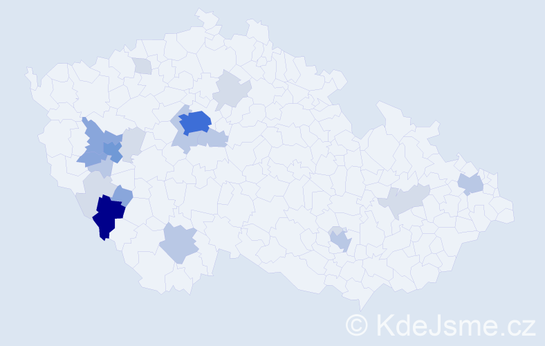 Příjmení: 'Trš', počet výskytů 64 v celé ČR