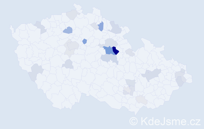 Příjmení: 'Mandysová', počet výskytů 106 v celé ČR