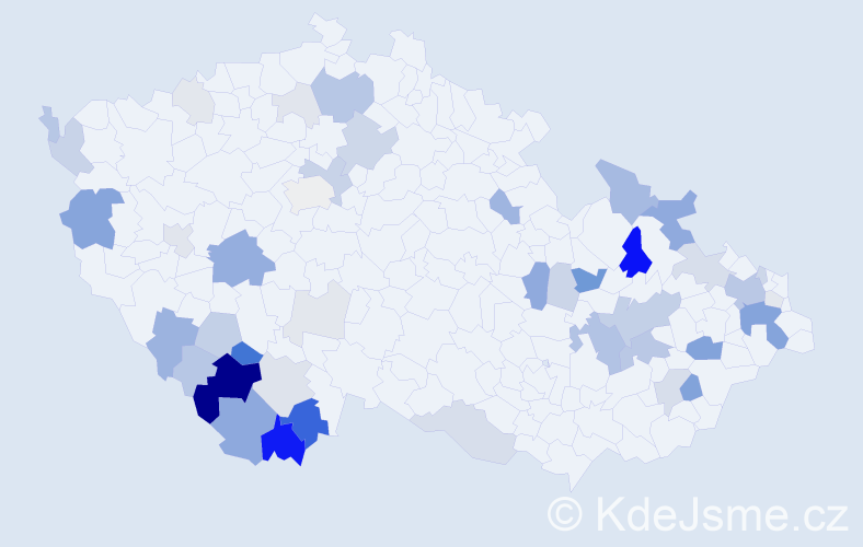 Příjmení: 'Čajanová', počet výskytů 144 v celé ČR