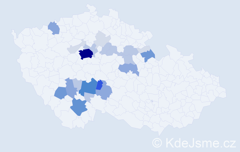 Příjmení: 'Koblic', počet výskytů 89 v celé ČR