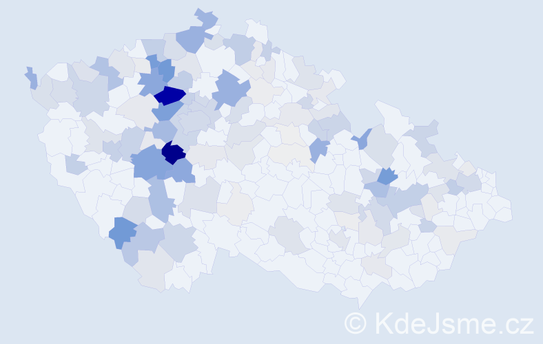 Příjmení: 'Dragounová', počet výskytů 692 v celé ČR