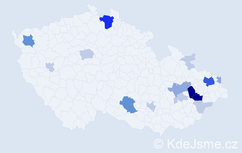Příjmení: 'Bělocká', počet výskytů 51 v celé ČR