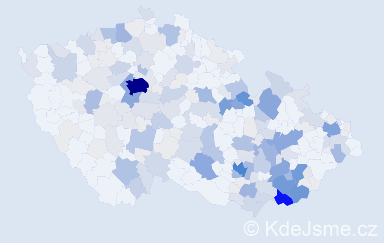 Příjmení: 'Prachařová', počet výskytů 845 v celé ČR