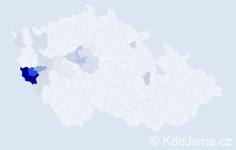 Příjmení: 'Mathauser', počet výskytů 92 v celé ČR
