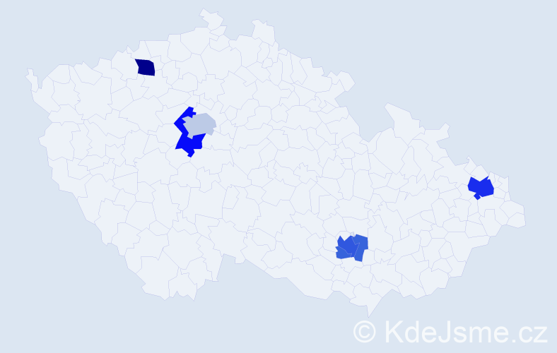 Příjmení: 'Vanová', počet výskytů 15 v celé ČR