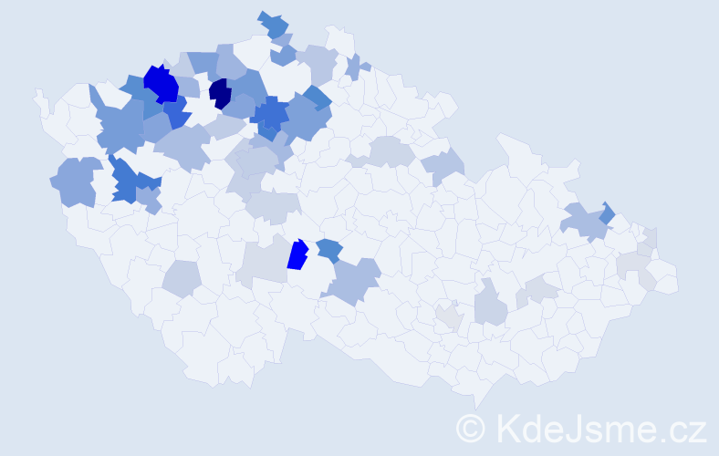 Příjmení: 'Jenč', počet výskytů 154 v celé ČR