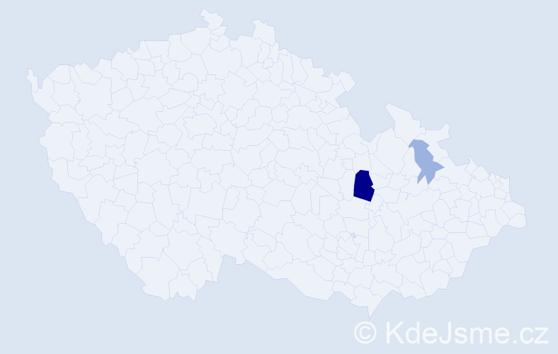 Příjmení: 'Tesolin', počet výskytů 5 v celé ČR