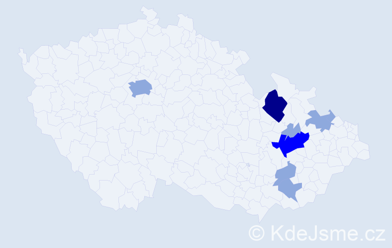 Příjmení: 'Runtáková', počet výskytů 16 v celé ČR