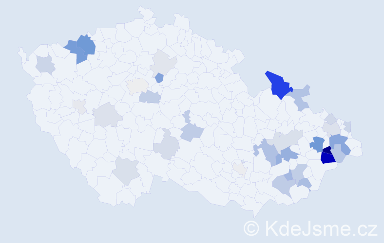 Příjmení: 'Hutyra', počet výskytů 102 v celé ČR