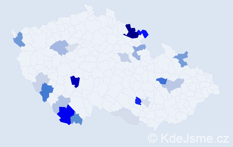Příjmení: 'Moronga', počet výskytů 65 v celé ČR