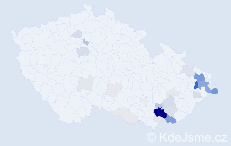 Příjmení: 'Nenička', počet výskytů 136 v celé ČR