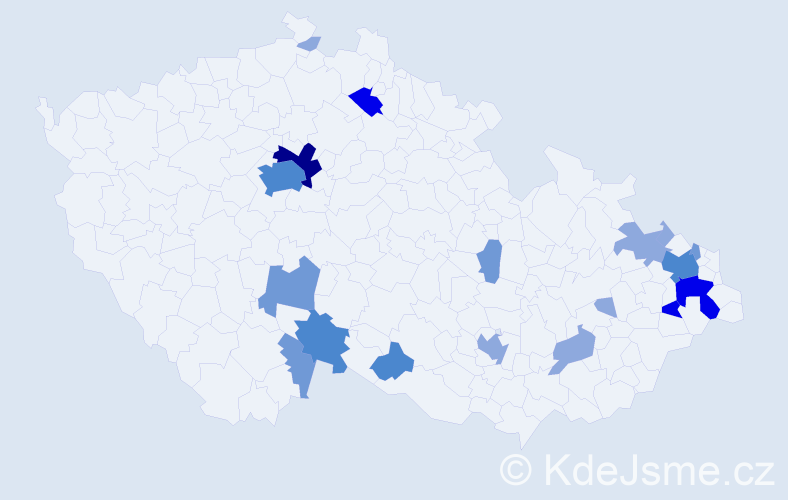 Příjmení: 'Macášek', počet výskytů 47 v celé ČR