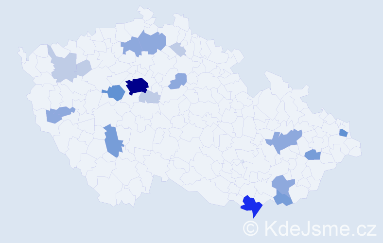 Příjmení: 'Letáková', počet výskytů 52 v celé ČR