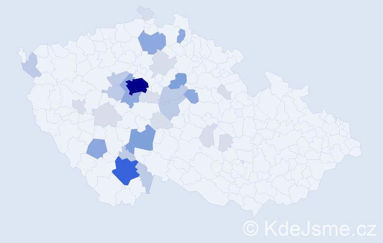 Příjmení: 'Zákostelecká', počet výskytů 79 v celé ČR