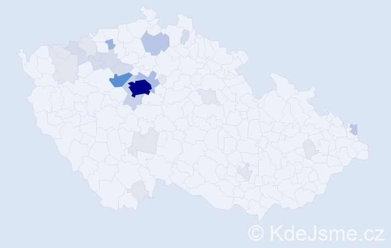Příjmení: 'Kloubek', počet výskytů 92 v celé ČR