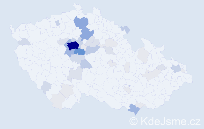 Příjmení: 'Čadil', počet výskytů 162 v celé ČR