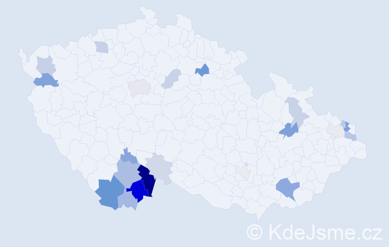 Příjmení: 'Dibďák', počet výskytů 59 v celé ČR