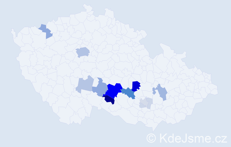 Příjmení: 'Fexa', počet výskytů 58 v celé ČR