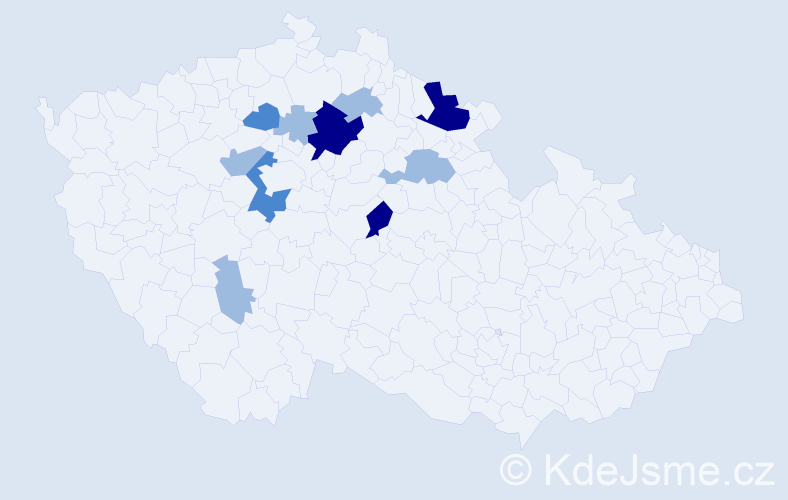 Příjmení: 'Landr', počet výskytů 22 v celé ČR