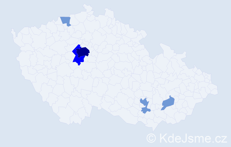 Příjmení: 'Pereira', počet výskytů 18 v celé ČR