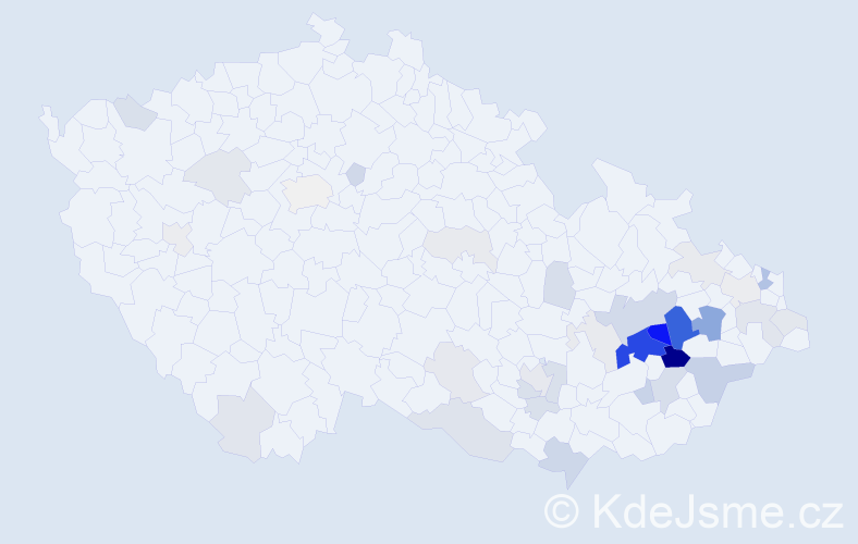 Příjmení: 'Sehnálková', počet výskytů 119 v celé ČR