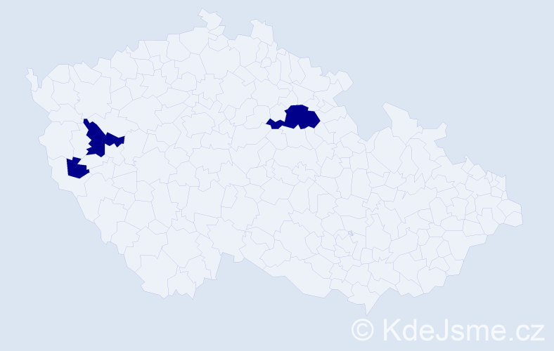 Příjmení: 'Bitenglová', počet výskytů 3 v celé ČR