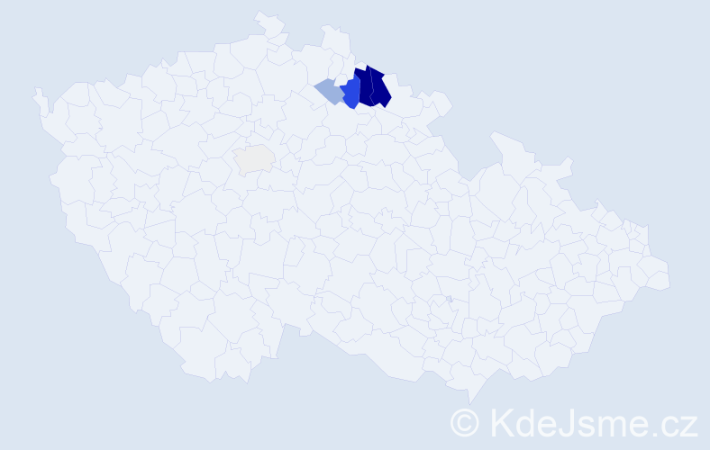 Příjmení: 'Kristanová', počet výskytů 14 v celé ČR