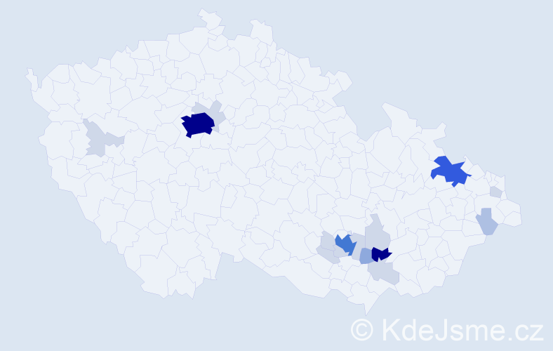 Příjmení: 'Poloučková', počet výskytů 60 v celé ČR