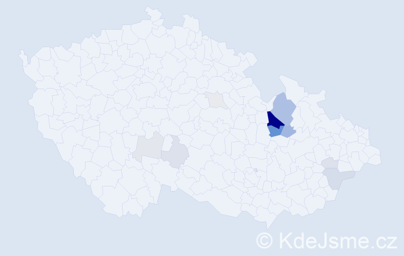 Příjmení: 'Kochwasser', počet výskytů 35 v celé ČR