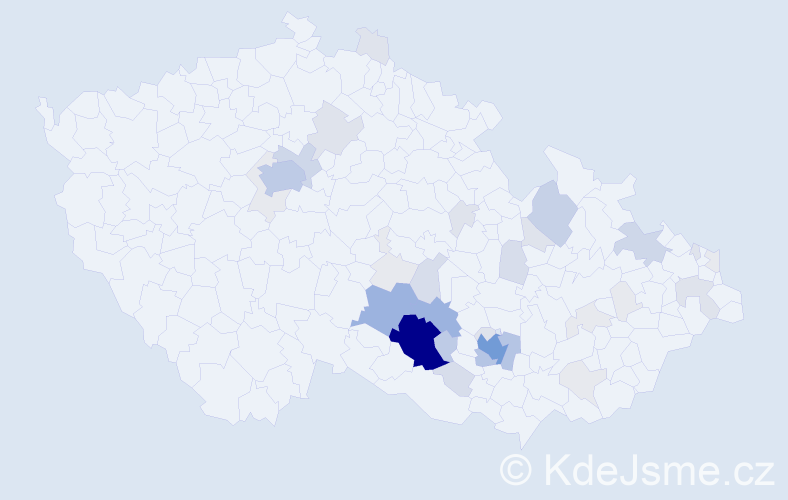 Příjmení: 'Vostal', počet výskytů 159 v celé ČR