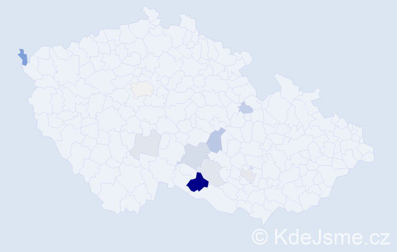 Příjmení: 'Niederhafner', počet výskytů 22 v celé ČR