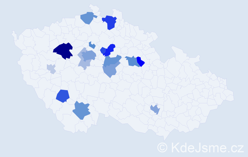 Příjmení: 'Faltin', počet výskytů 46 v celé ČR