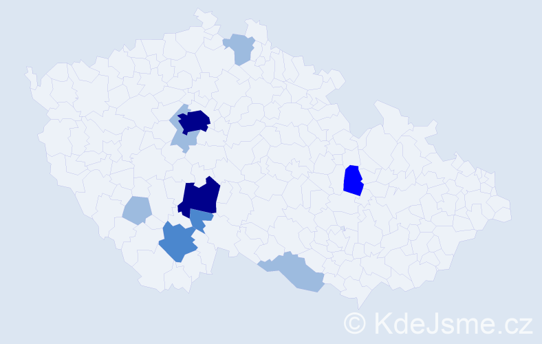 Příjmení: 'Weinzettelová', počet výskytů 19 v celé ČR