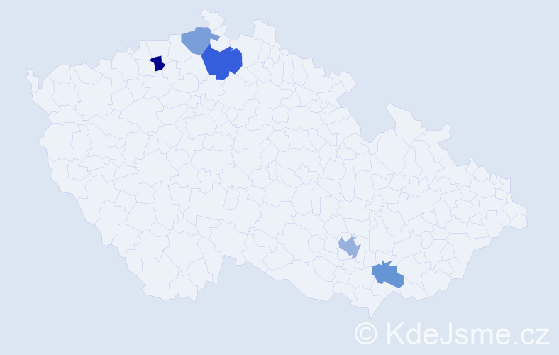 Příjmení: 'Ciparová', počet výskytů 7 v celé ČR