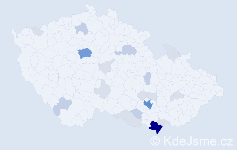 Příjmení: 'Ferbar', počet výskytů 57 v celé ČR