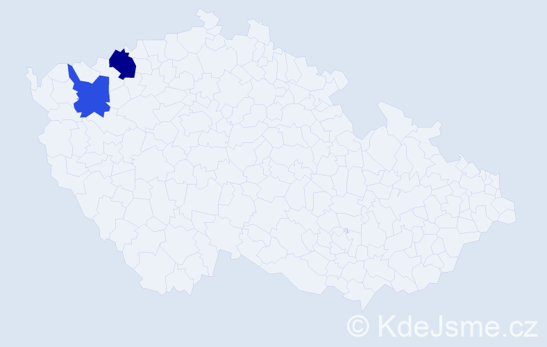 Příjmení: 'Lefík', počet výskytů 5 v celé ČR