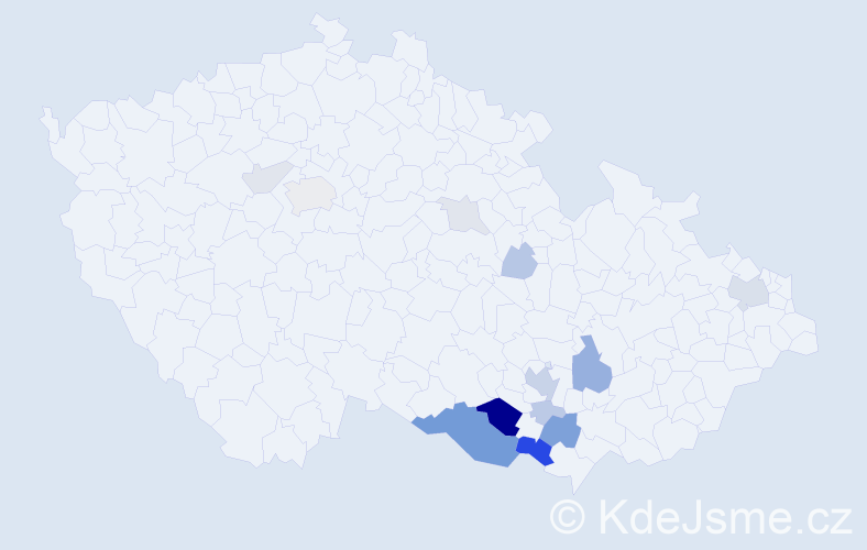Příjmení: 'Cvingráf', počet výskytů 41 v celé ČR