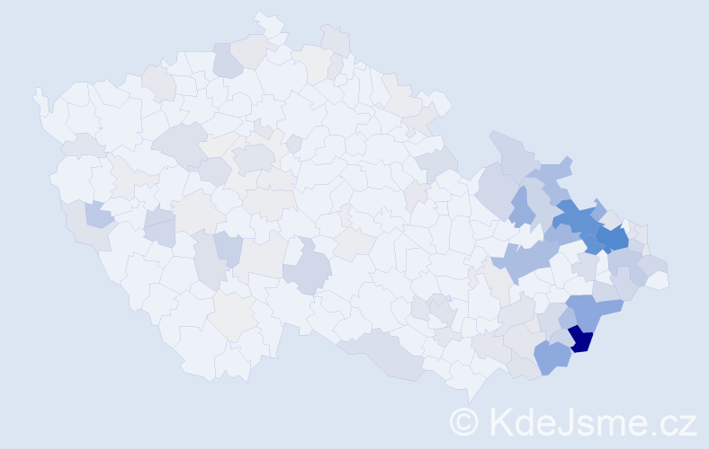 Příjmení: 'Kudela', počet výskytů 464 v celé ČR
