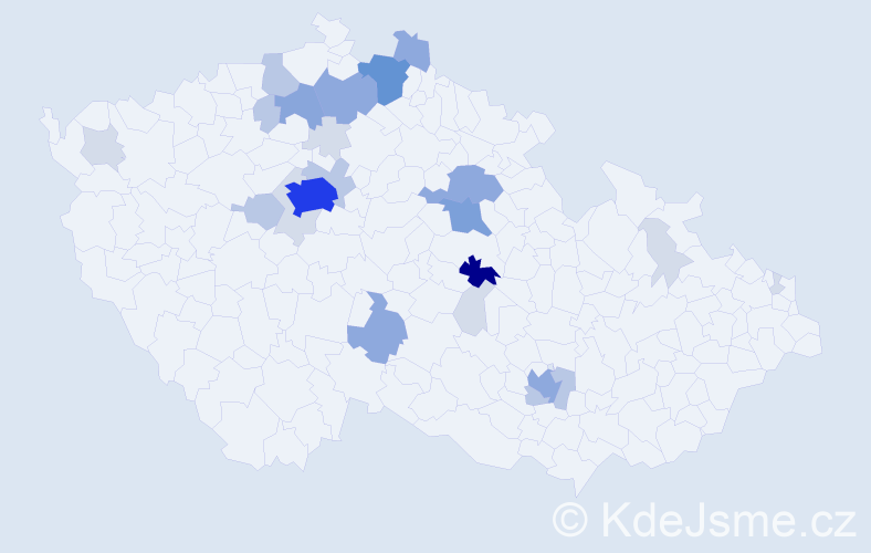 Příjmení: 'Akrmanová', počet výskytů 77 v celé ČR