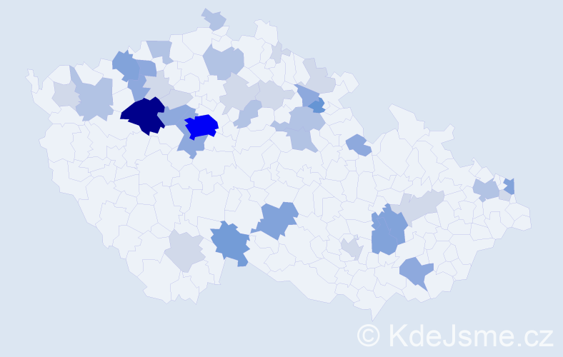 Příjmení: 'Sklenka', počet výskytů 108 v celé ČR
